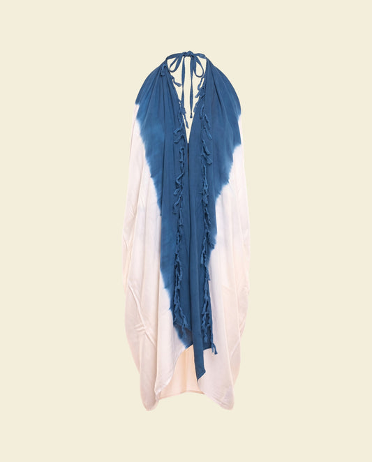 pareo tuniek tie dye petrol blue - op kleur