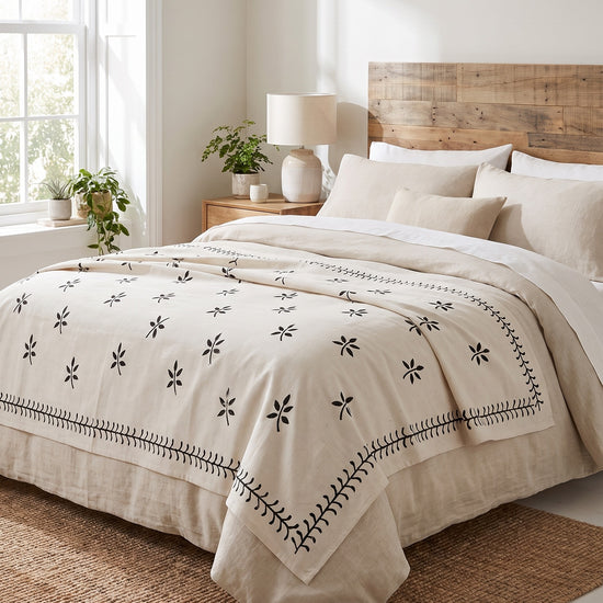 plaid natural black stone print - sfeer
