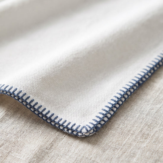 plaid patchwork natural navy - detail