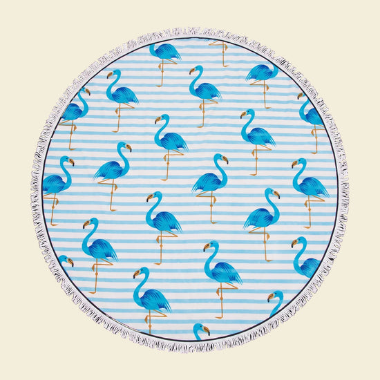 Roundie Gypsy Flamingo blue fringe - op kleur