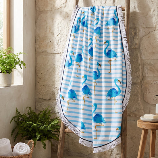 Roundie Gypsy Flamingo blue fringe - sfeer