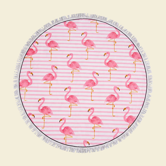 Roundie Gypsy Flamingo pink fringe - op kleur