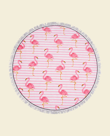 Roundie Gypsy Flamingo pink fringe - op kleur