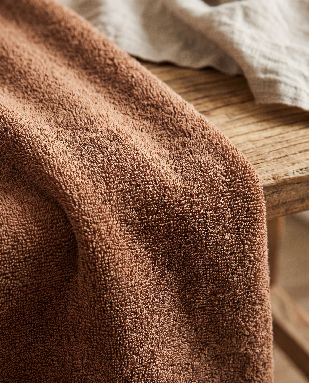sauna handdoek xxl bruin - detail