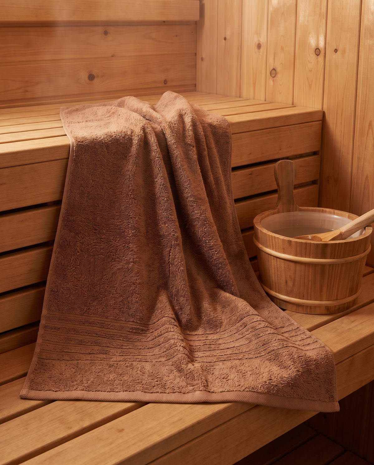 sauna handdoek xxl bruin - sfeer