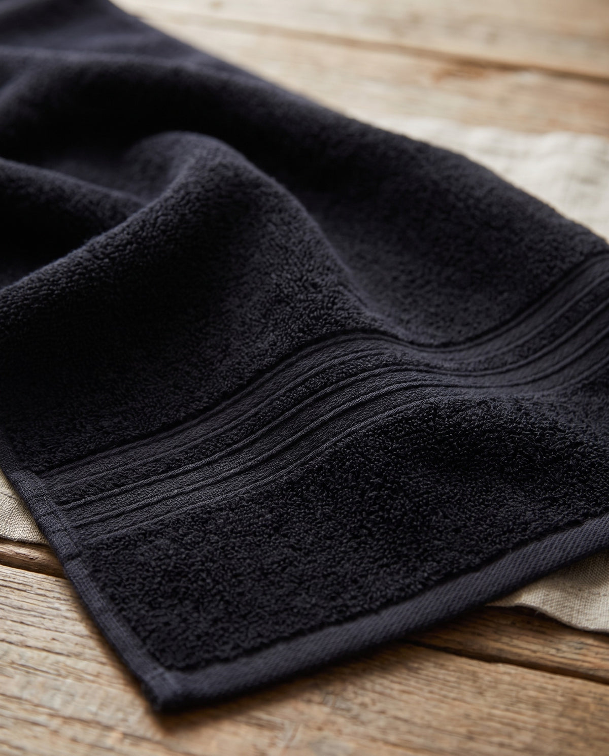 sauna handdoek xxl zwart - detail