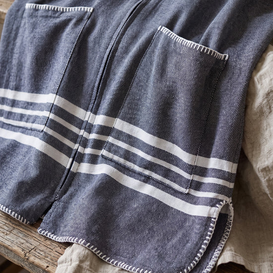 sauna poncho met rits black Sultan - detail