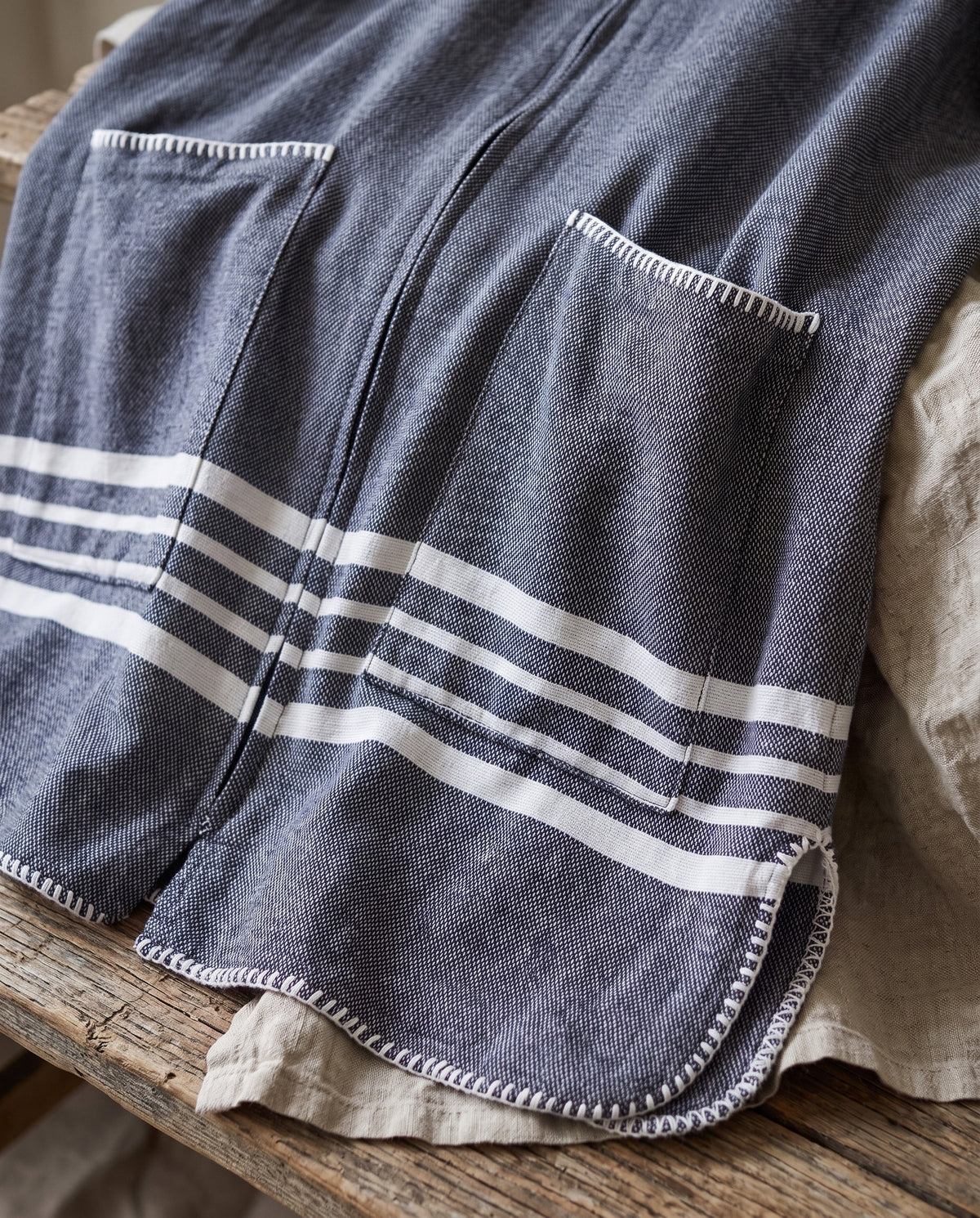 sauna poncho met rits black Sultan - detail
