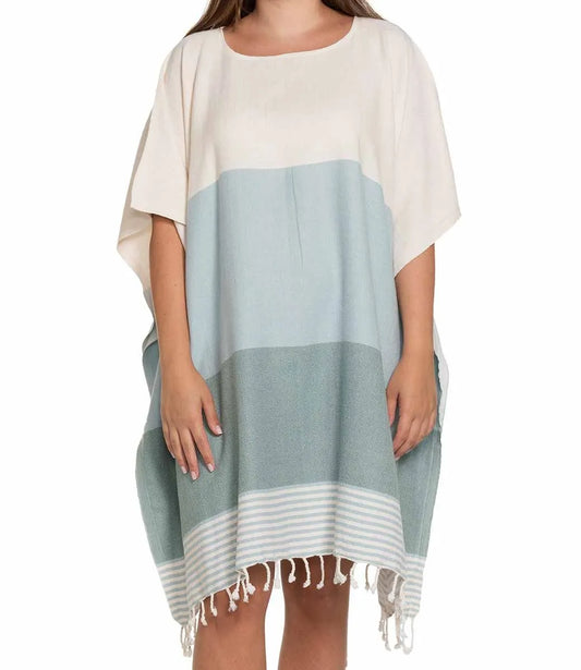 strand en sauna tuniek Sultan light-blue/almond-green