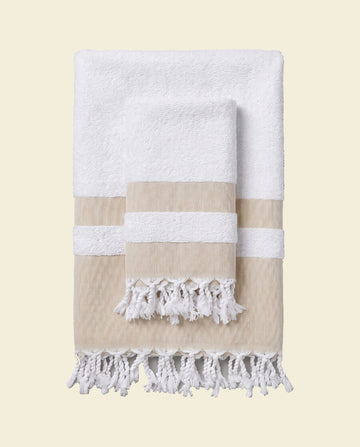 set hamamdoeken met badstof - op kleur