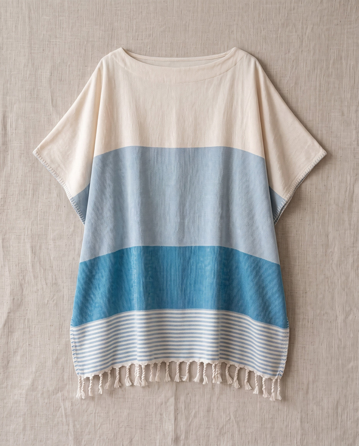 strand en sauna tuniek Sultan light blue petrol - detail