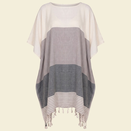 strand en sauna tuniek Sultan light grey dark grey - op kleur