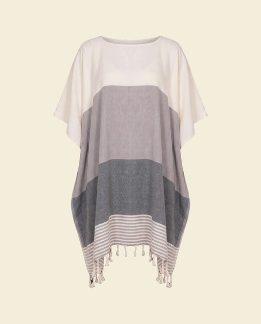 strand en sauna tuniek Sultan light grey dark grey - op kleur