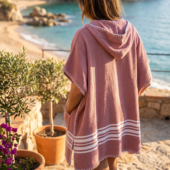 strandponcho Sultan dusty rose - sfeer
