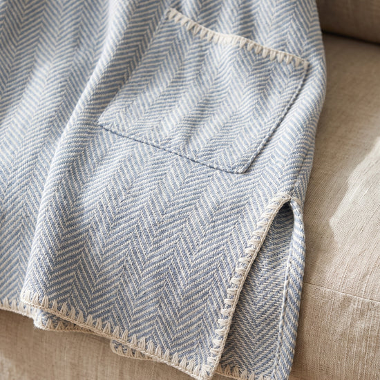 strandponcho ZigZag air blue - detail
