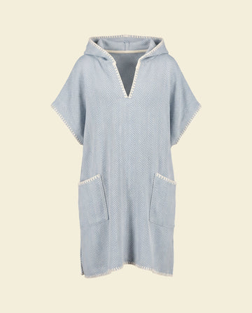 strandponcho ZigZag air-blue