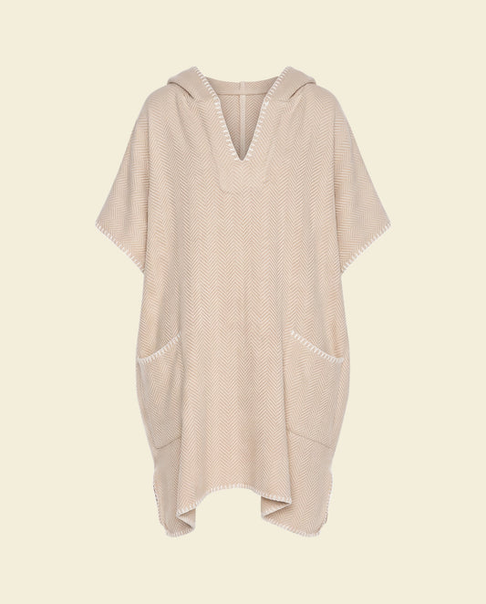 strandponcho ZigZag beige - op kleur