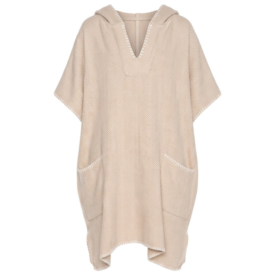 strandponcho ZigZag beige - vrijstaand