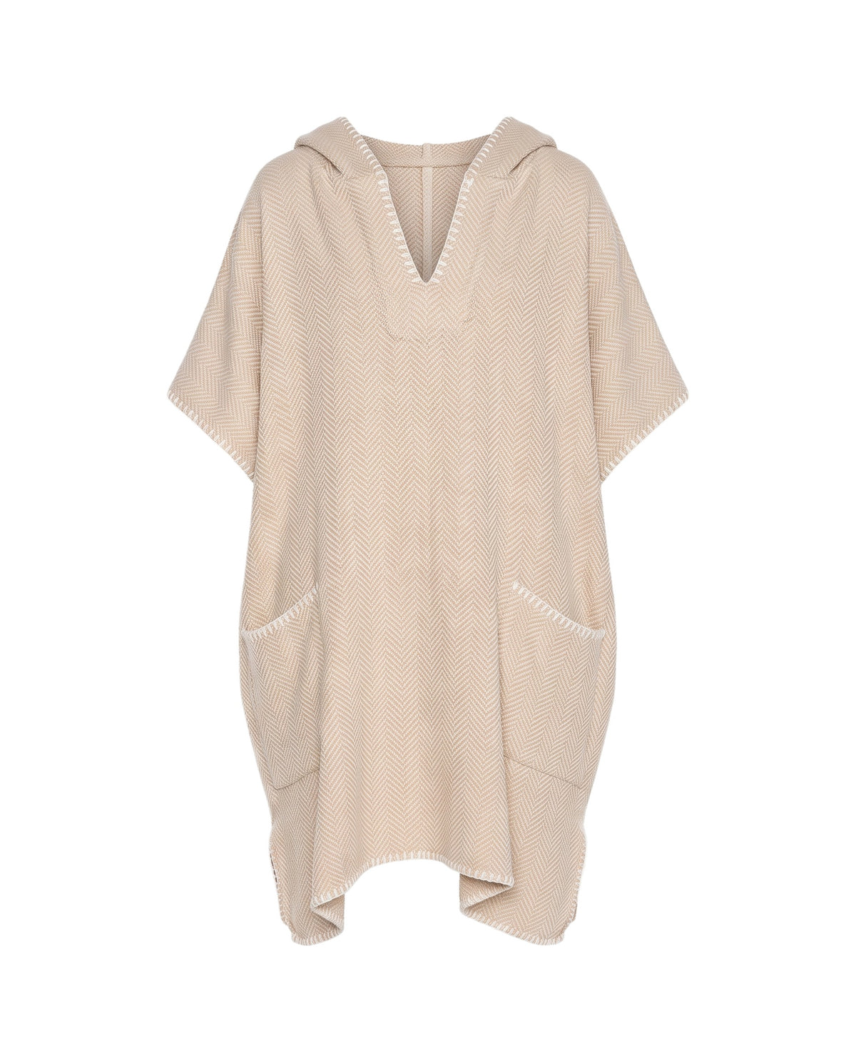 strandponcho ZigZag beige - vrijstaand
