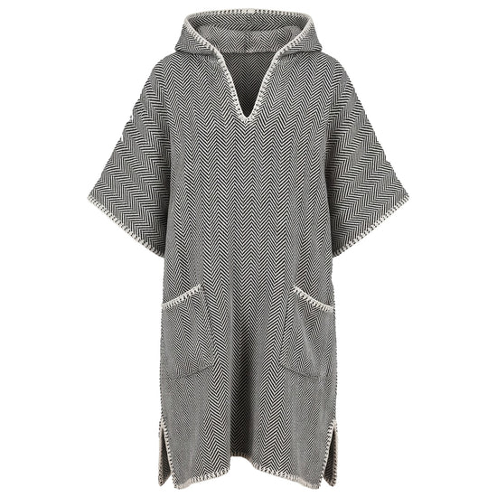 strandponcho ZigZag black - vrijstaand