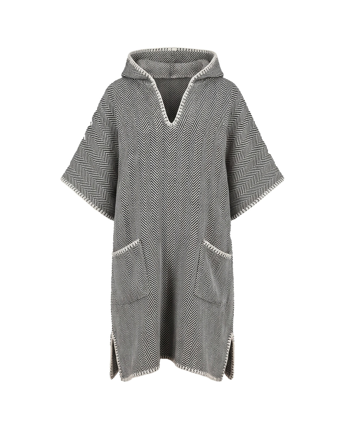 strandponcho ZigZag black - vrijstaand