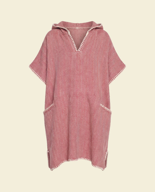 strandponcho ZigZag bordeaux - op kleur