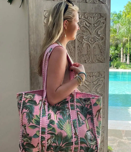 Strandtas Jungle Joy pink
