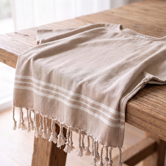 strandtuniek Sultan beige - detail
