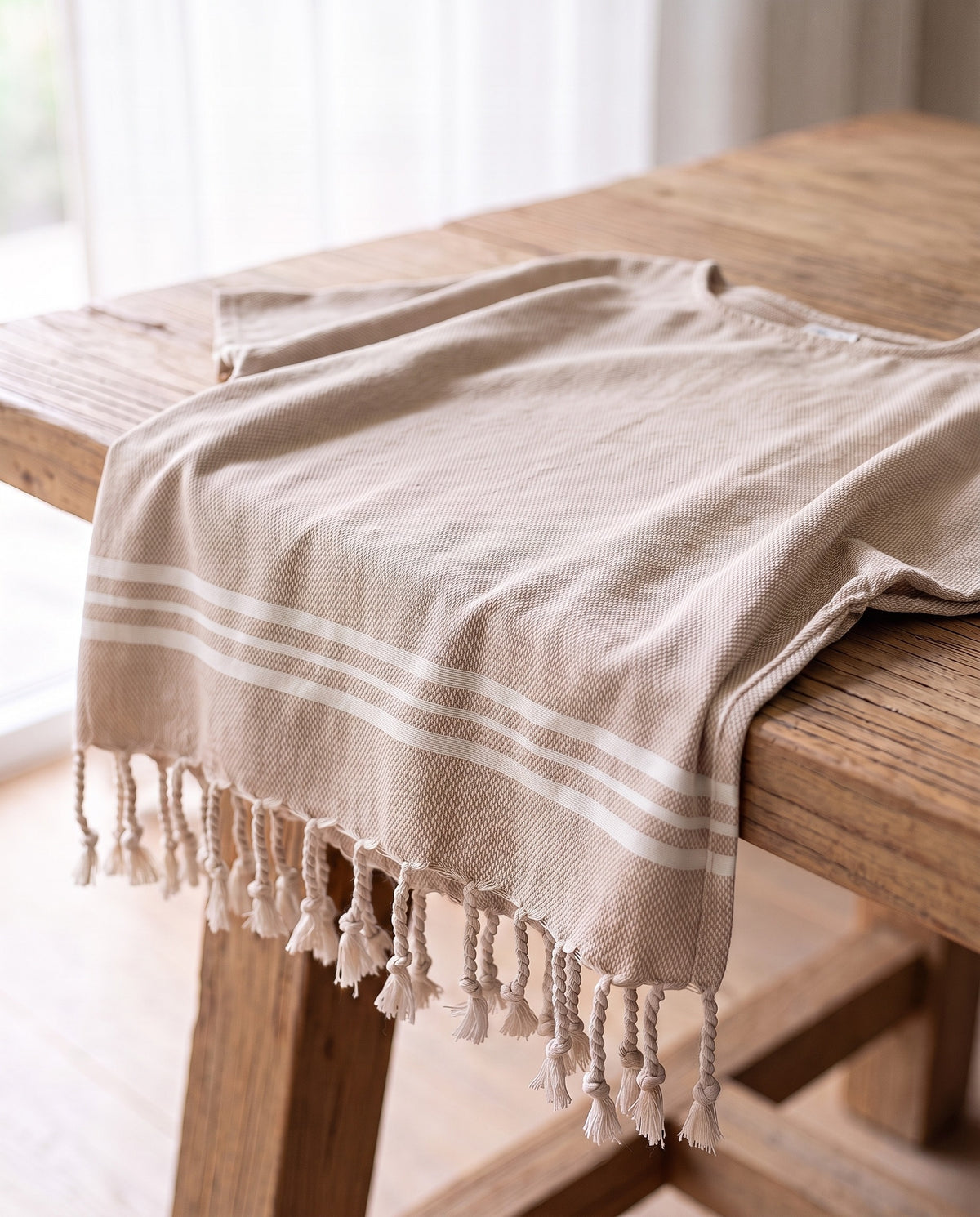 strandtuniek Sultan beige - detail