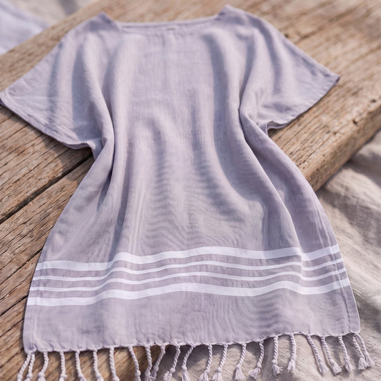 strandtuniek Sultan light grey - detail