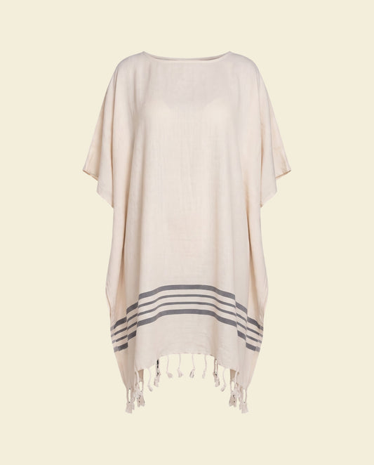 strandtuniek Sultan natural dark grey - op kleur