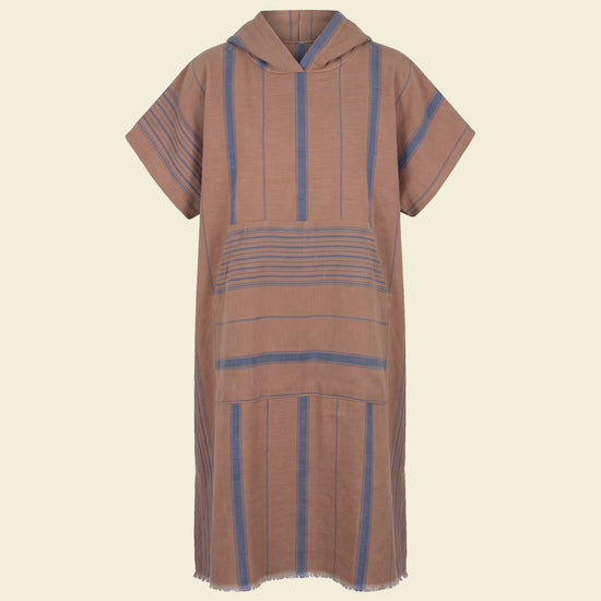 surf en zwemponcho bruin/marineblauw - op kleur