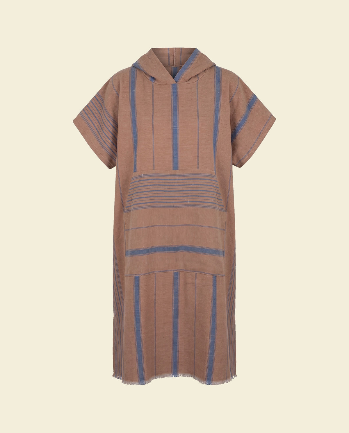 surf en zwemponcho bruin/marineblauw - op kleur