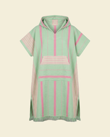 surf en zwemponcho pistache/tulp