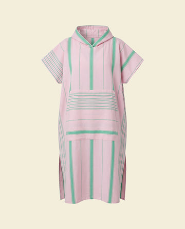 surf en zwemponcho roze/jade