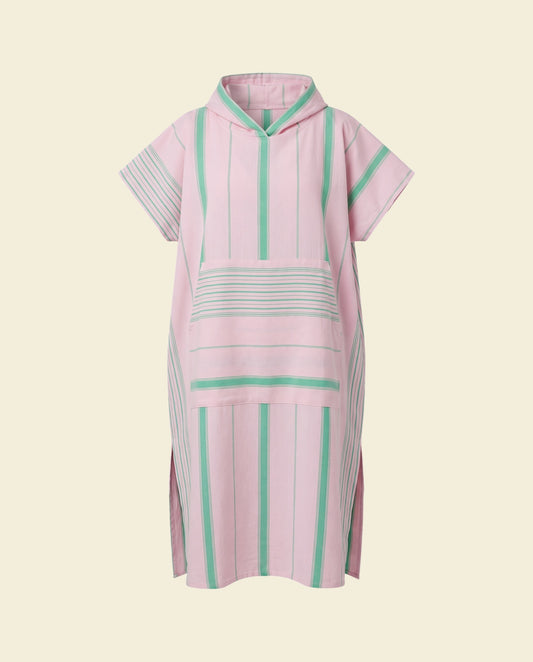 surf en zwemponcho roze/jade - op kleur