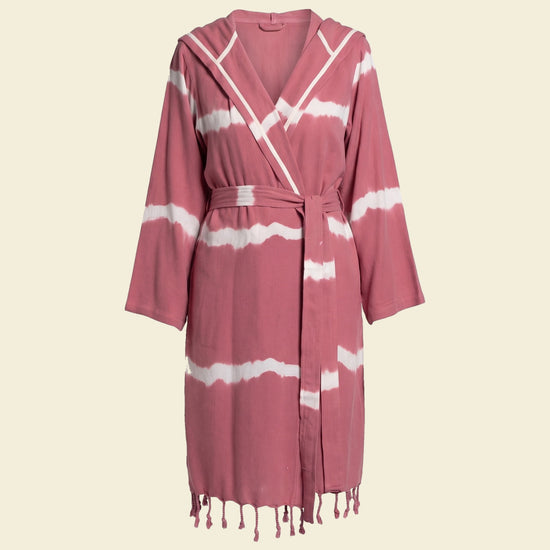 tie dye badjas dusty rose - op kleur