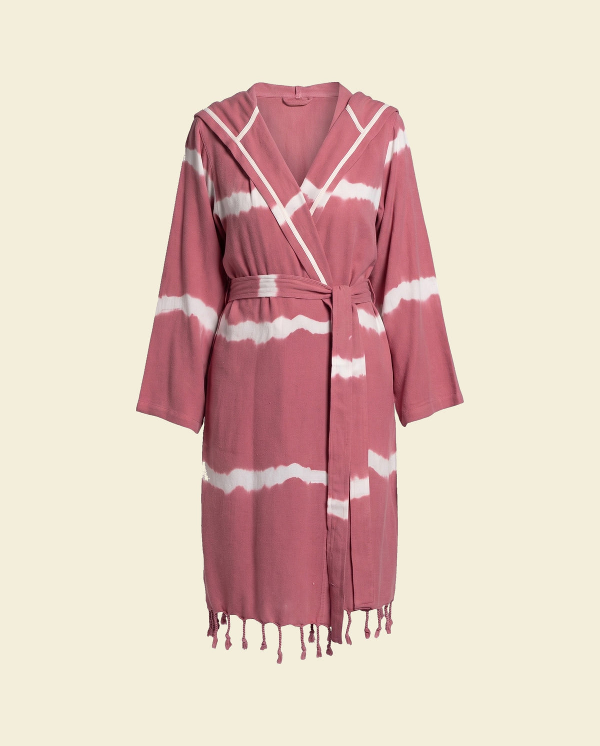 tie dye badjas dusty rose - op kleur