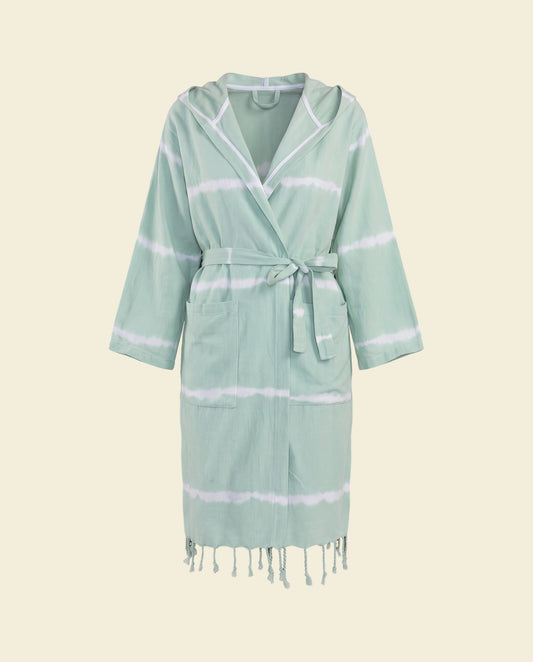 tie dye badjas mint - op kleur