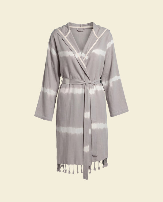 tie dye badjas taupe - op kleur