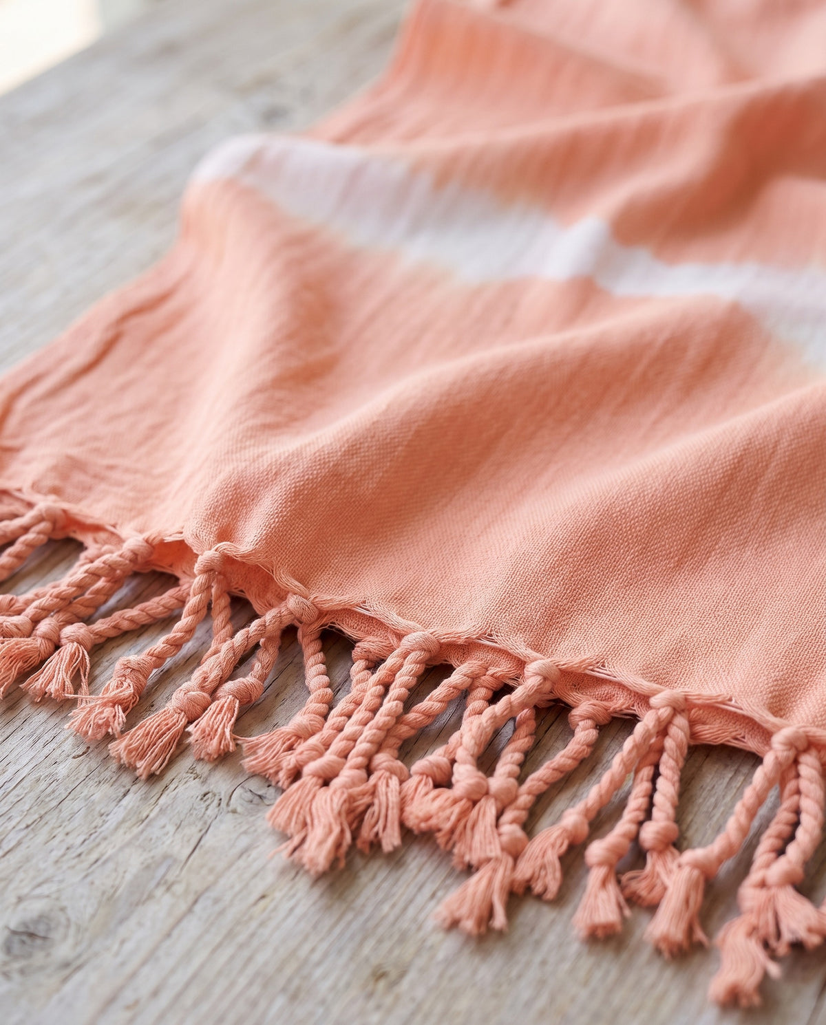 tie dye hamamdoek melon - detail