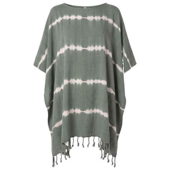 tie dye strandtuniek almond green - vrijstaand