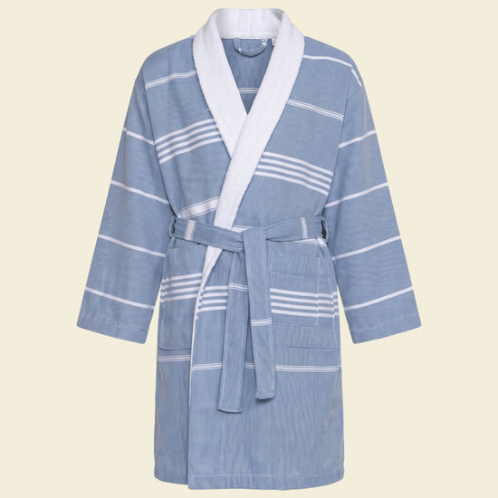 twinning kinder badjas Leyla badstof air blue - op kleur