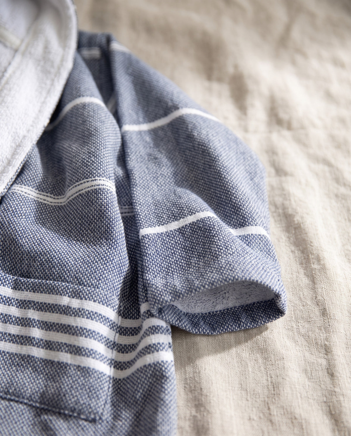 twinning kinder badjas Leyla badstof navy - detail