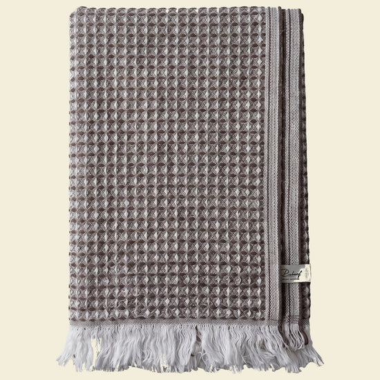 wafel hamamdoek bruin - op kleur