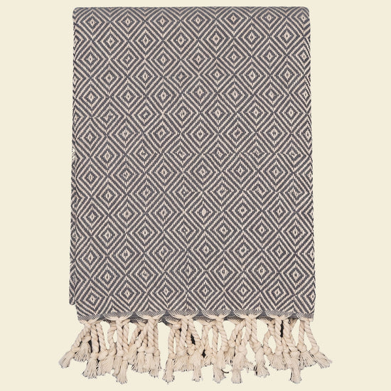 XXL hamamdoek Diamond dark grey - op kleur