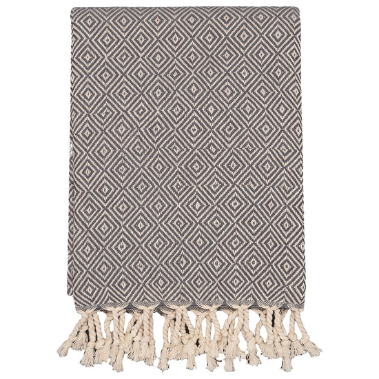 XXL hamamdoek Diamond dark grey - vrijstaand
