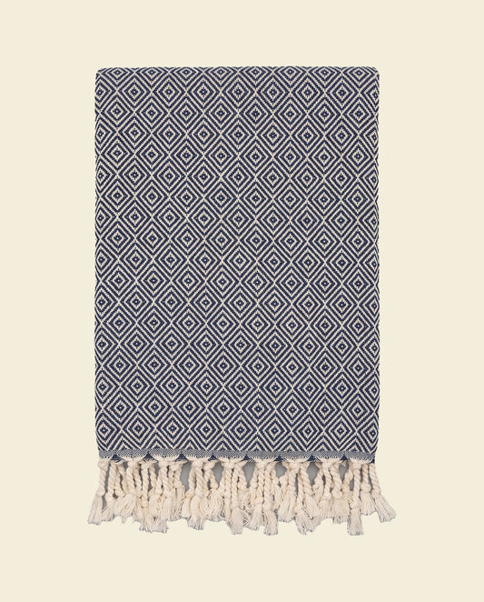 XXL hamamdoek Diamond navy - op kleur