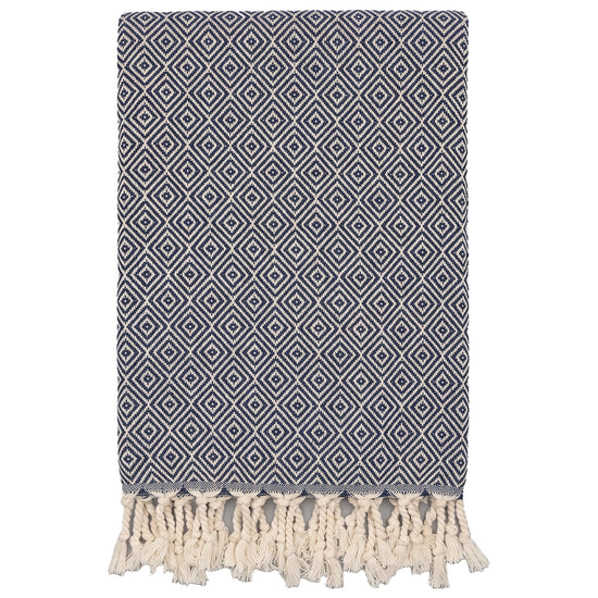 XXL hamamdoek Diamond navy - vrijstaand