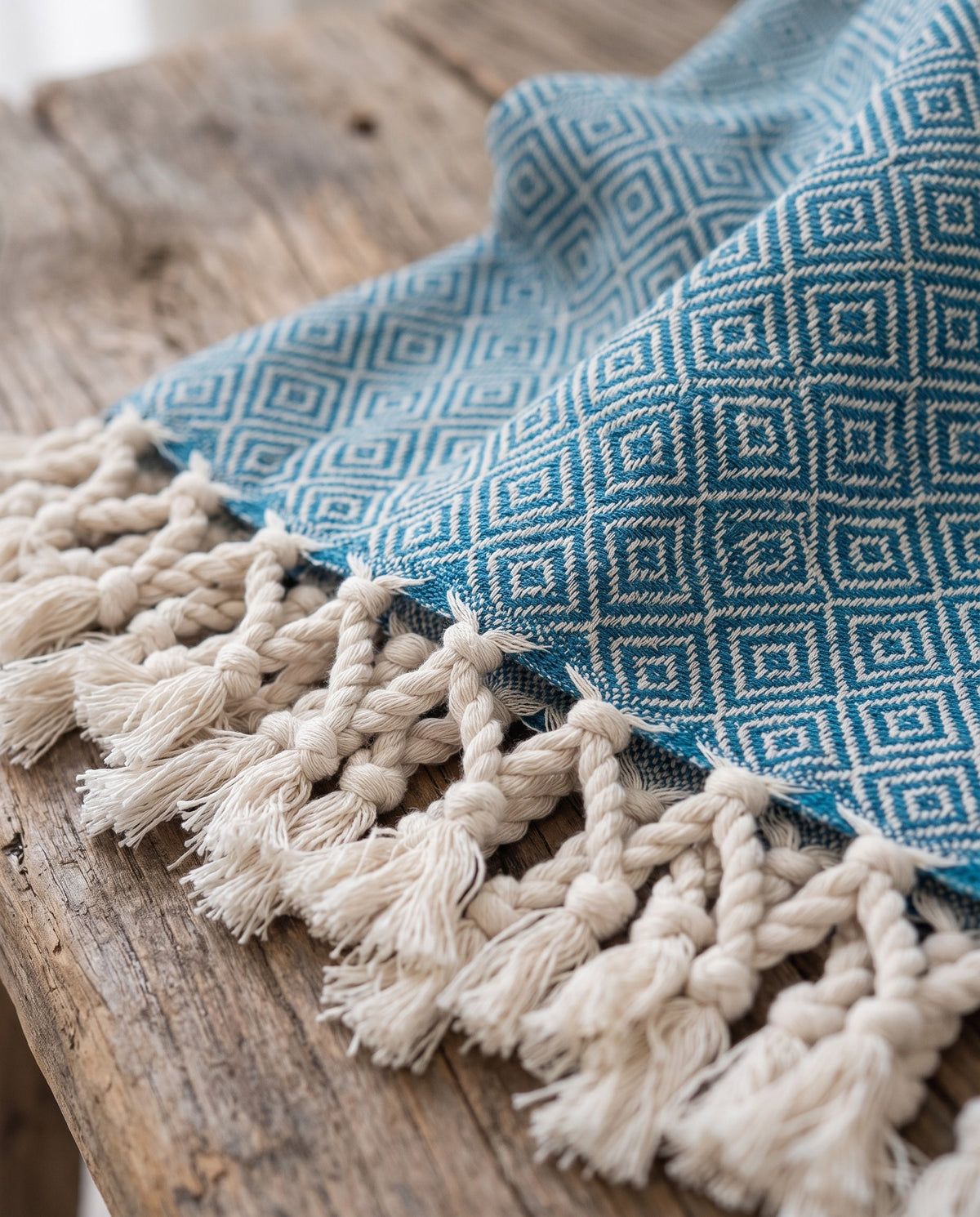 XXL hamamdoek Diamond petrol blue - detail
